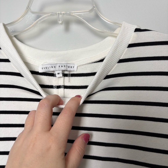 English Factory Mixed Media Black and White Top - Picture 2 of 7